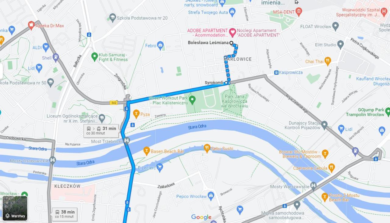 Adobe Apartment - Przytulny I Free Parking Вроцлав Екстер'єр фото